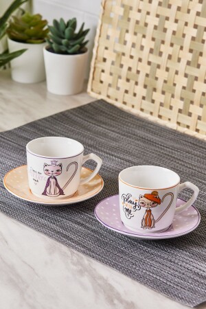 Fancy Cat Kaffeetassen-Set für 2 Personen, 80 ml, krccat121 - 1