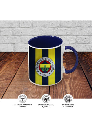 Fenerbahçe tasarımlı içi ve kulbu renkli porselen kupa bardak fenerbahçea - 4