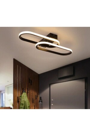 Feraye Modern Tasarım Siyah Renk Beyaz Ledli Cafe - Mutfak - Salon 2 Li Led Avize FRY59 - 2