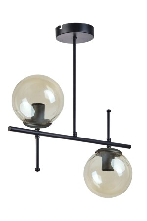 Feris Modern Design Wohnzimmer Küche Schlafzimmer Schwarz Farbe Honigglas 2-teiliger Kronleuchter 54456 - 1