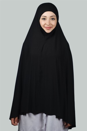 Fertiger Hijab, praktischer Schal mit Schleier, Hijab mit Nikap – Gebetshülle Soufflé (5XL) – Schwarz T10 - 4