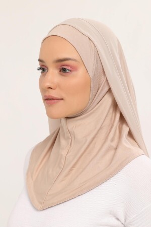 Fertiger, luxuriöser, praktischer Hijab-Chiffon-Schal in Sandbeige - 1