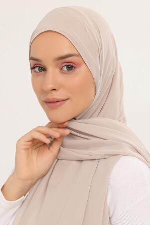 Fertiger, luxuriöser, praktischer Hijab-Chiffon-Schal in Sandbeige - 5