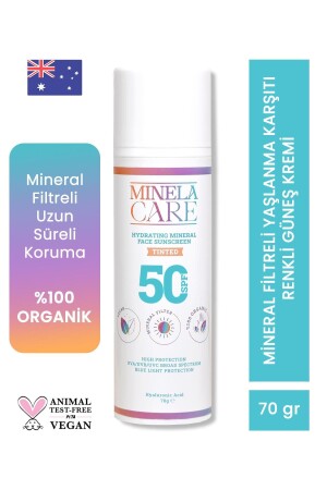 Feuchtigkeitsspendende, mit organischen Mineralien gefilterte, farbige Sonnencreme für das Gesicht LSF 50, 70 g/Pa 8684166397000 - 2