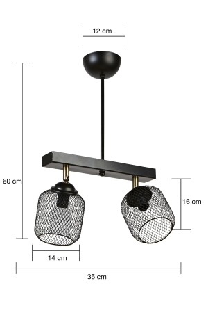 Fıçı Dekoratif Kafesli Eskitme Mafsallı Hareketli 2'li Tavan Avize Modern Iç Mekan Fıçı 2'li - 4