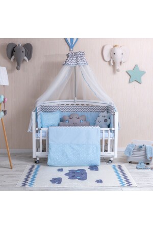 Figured Blue Babybett-Schlafset mit Moskitonetz 70x130 MBUFGM01 - 2