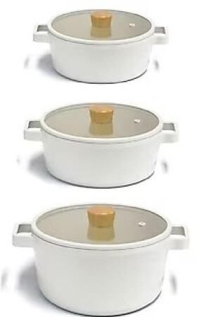 Fika 6-teiliges Aluminium-Gusstopf-Set mit Deckel 18t22t24t TYC00757106924 - 1