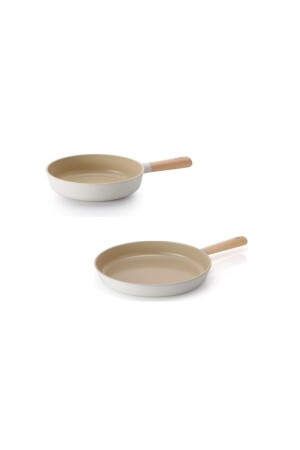 Fika Alüminyum Döküm Bej 26cm Wok Tava & 28cm Döküm Tava Seti 26-28 - 2