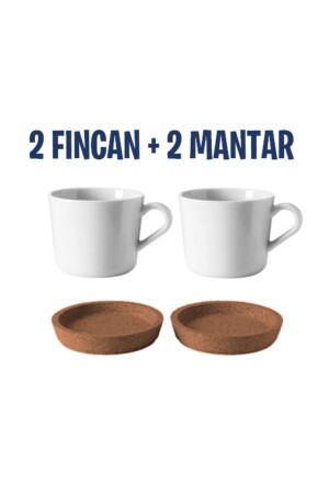 Fincan Ve Mantar Altlık Takım 2 Takım 2 Mantar 2 Fincan EZMK-FINCAN TK. 2'Lİ - 4