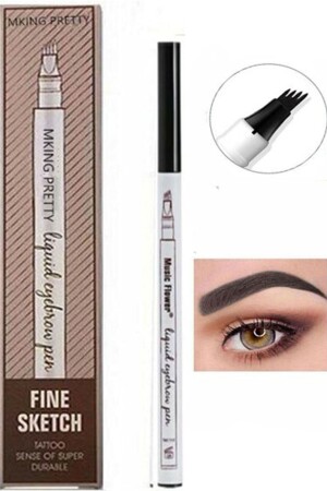 Fine Sketch Kaş Kalemi Şekillendirme Boyama Rimeli Kalıcı Microblading (siyah) - 1