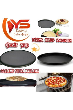 Fırında Pizza Tavası Ocak Üstü Pankek Krep Ters Çevir Gözleme Sacı Püzza sacı - 4