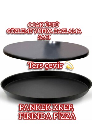 Fırında Pizza Tavası Ocak Üstü Pankek Krep Ters Çevir Gözleme Sacı Püzza sacı - 5