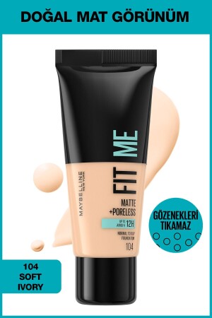 Fit Me Matte-poreless Fondöten - 104 Soft Ivory - 2