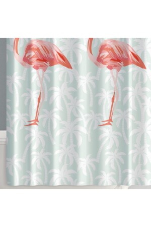 Flamingo Banyo Perdesi - Askı Hediyeli 123-200 cm BPFLAMINGOS-180X200-H - 5