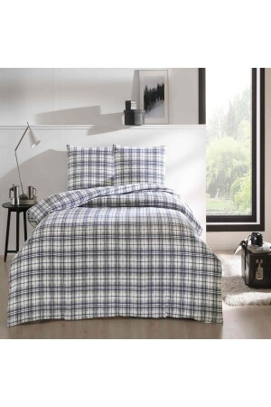 Flanell-Salbei-Bettbezug-Set für Doppelbett, Grau, 1000045065001 - 2