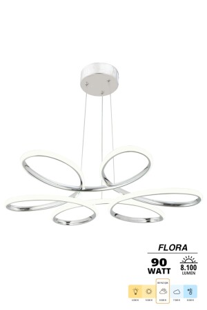 Flora Chrom moderne Pendelleuchte weißes Licht Wohnzimmer Küche Zimmer LED-Kronleuchter - 4