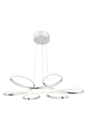 Flora Chrom moderne Pendelleuchte weißes Licht Wohnzimmer Küche Zimmer LED-Kronleuchter - 6