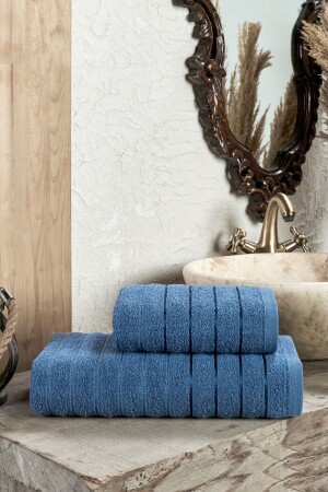 Fluffy 2'li Banyo Havlu Seti Indigo FLUFFY2BS - 2