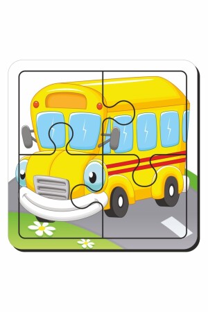 Flugzeug – Bus – Niedliche Tiere und Hund 4-teiliges 4-teiliges Puzzle Erstes Puzzle – Einfaches Puzzle - 5