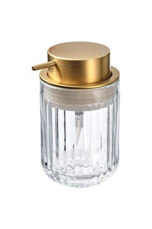 Flüssigseifenspender mit Goldkopf Meridyendukkan Glas-Goldfarbe 350 ml IKEA_SILVTJARN_SABUNLUK_350 - 1