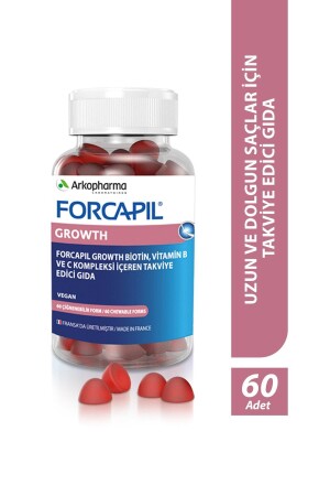 Forcapil® Growth Gummies – Nahrungsergänzungsmittel zur Unterstützung des Haarwachstums – 60 Kautabletten - 3