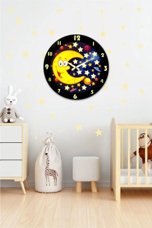 Fosforlu Çocuk Odası Duvar Saati - Dijital Baskı - 48 Cm eckidclock - 1