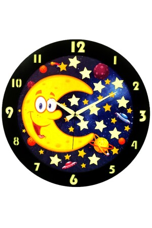 Fosforlu Çocuk Odası Duvar Saati - Dijital Baskı - 48 Cm eckidclock - 4