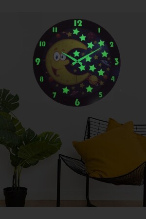 Fosforlu Çocuk Odası Duvar Saati - Dijital Baskı - 48 Cm eckidclock - 5