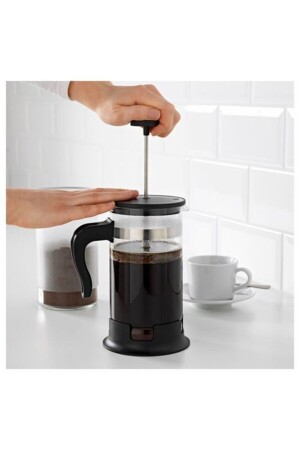 French Press aus schwarzem Glas, 1 l - 4