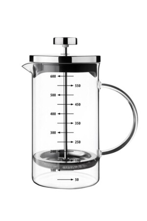 French Press Demlik Ölçü Kabı 3in1 Ürün Borosilikat Cam Frenchpress 600ml Ve Süt Kahve Köpürtücü P321S8080 - 7