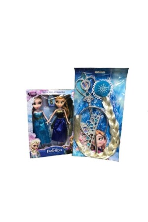 Frozen Karlar Ülkesi Anna Elsa Bebek 24 cm Taç Asa Saç Setiyle 524226089555 - 3