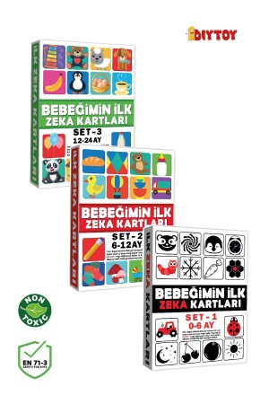 Früherziehungs-Intelligenzkarten-Set meines Babys, 3er-Set, Lernkarten, INTELLIGENCECARD0-24MONTH - 3