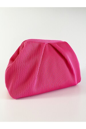 Fuchsia Plissee-Clutch-Handtasche für Damen HYBPLSE - 5