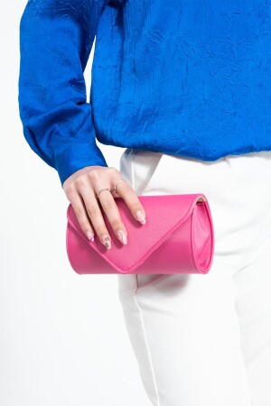 Fuchsiafarbene Satin-Abendtasche, Portfolio-Tasche, Clutch-Tasche TYC00772809738 - 2