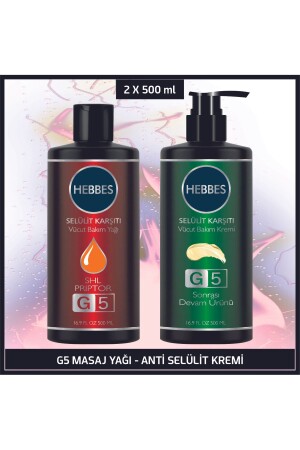 G5 Masaj Yağı - Anti Selülit Kremi Body Fit 2'li Set 2x500 ml İnceltici Sıkılaştırıcı Set - 1