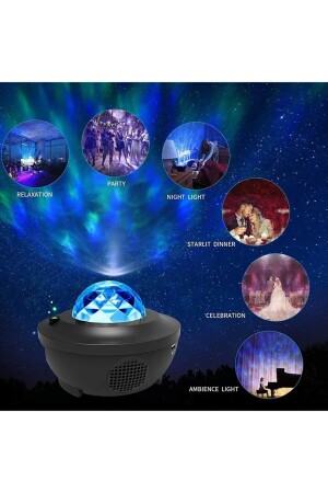 Galaksi Gökyüzü ve Yıldız Yansıtan Projektör Gece Lambası Bluetooth Hoparlör Sevgili Romantik Hediye - 7