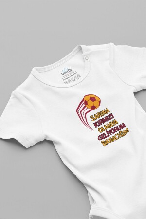 Galatasaray-Baby-Body aus 100 % Bio-Baumwolle mit Druckknöpfen, bedruckt, 5733 - 1