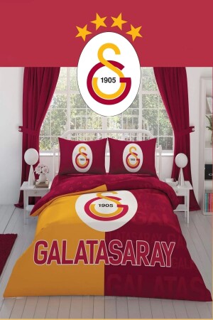 Galatasaray Parçalı Logo Çift Kişilik 7 Parça Yatak Seti - Nevresim Takımı - Yorgan - Yastık - 5