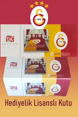 Galatasaray Parçalı Logo Çift Kişilik 7 Parça Yatak Seti - Nevresim Takımı - Yorgan - Yastık - 8