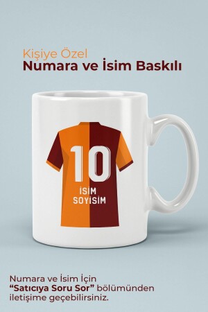 Galatasaraylı Sarı-kırmızı Kişiye Özel Numaralı Desenli Porselen Kupa Bardak özel tasarım galatasaray kupa - 2