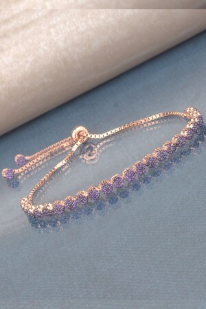 Gänseblümchen-Elevator-Armband aus 925er-Sterlingsilber mit Amethyststein - 3