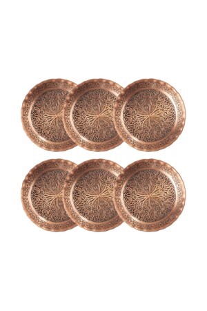 Gaziantep Bakır Çerezlik Seti Kahvaltılık Kuruyemiş Reçel 6 'lı Set(14cm X 2,5cm) DMT-19157 - 1