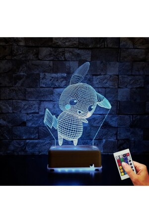 Geburtstagsgeschenk Pikachu Led Nachtlicht 16 farbige Geschenklampe VİPYOL-PİKACU01 - 1