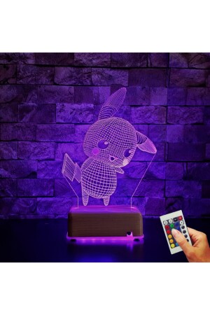 Geburtstagsgeschenk Pikachu Led Nachtlicht 16 farbige Geschenklampe VİPYOL-PİKACU01 - 3