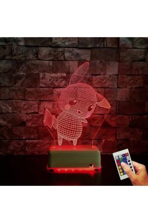 Geburtstagsgeschenk Pikachu Led Nachtlicht 16 farbige Geschenklampe VİPYOL-PİKACU01 - 4