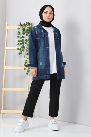 Geknöpfte Jeansjacke Dark Denim 6009 - 1