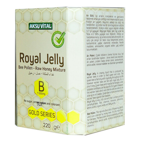 Gelée Royale Pollen-Honig-Mischung B 7. 000 Mg Goldserie 220 Gr - 9