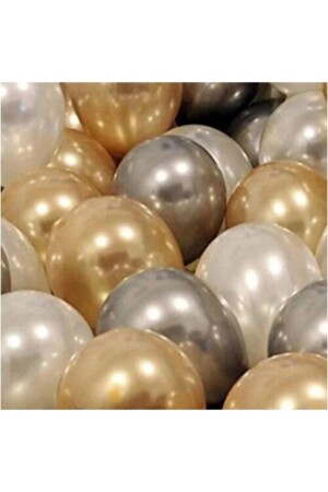 Gemar 30 Stück Ballon-Metallic-Farben Weiß – Gold – Silber - 2