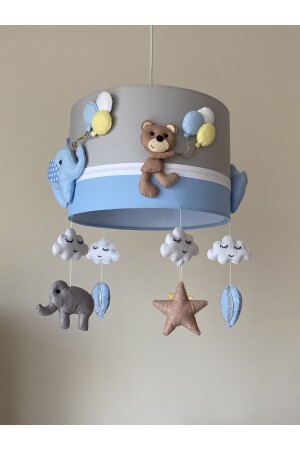 Gemischte Tierfiguren Blau Grau Baby Junge Kinderzimmer Kronleuchter TIER1 - 8