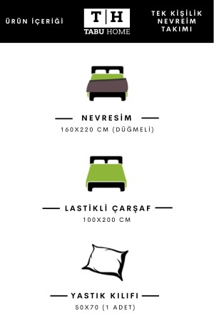 Geometrik Çarşafı Lastikli Antrasit Tek Kişilik Nevresim Takımı GEO-TK-TKM-02 - 7